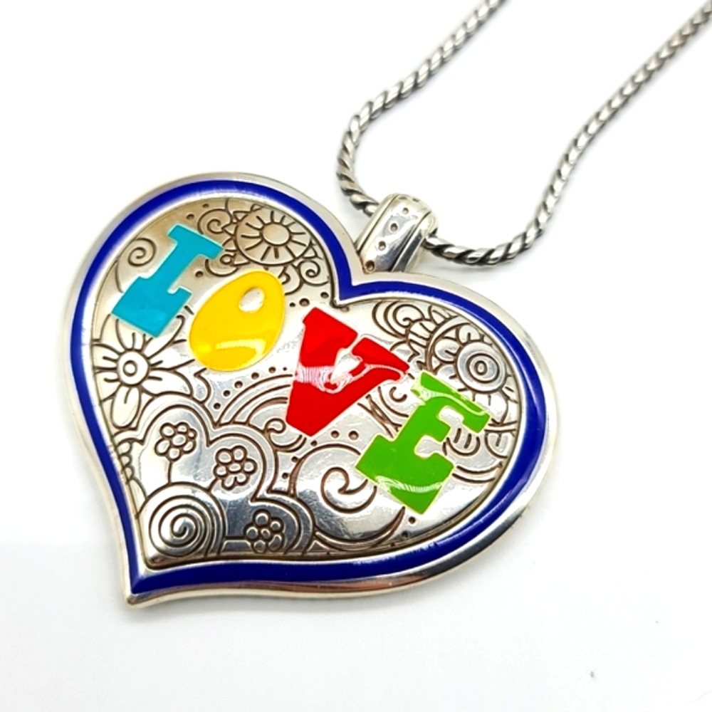 Brighton "SUMMER OF LOVE" Pop Art  Reversible Enamel Pendant! Ready For Summer🌞